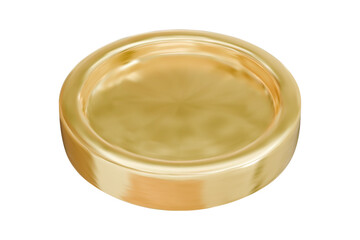 Realistic Golden coin. Isolated gold money.
