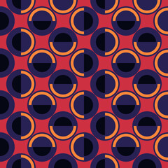 Polka dot ornament. Repeated circles seamless pattern. Modern stile geometric background. Geo motif surface print. Bold trendy design contemporary abstract wallpaper. Vector illustration