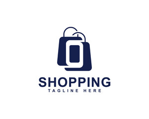 Letter O with Shopping Bag Logo. Online Shopping, Shopping Application Branding and Company Logo. Shopping Bag with Letter O Combination Logo Design.