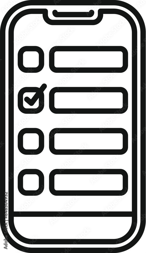 Poster smartphone is displaying a checklist, symbolizing the use of technology for task management and orga