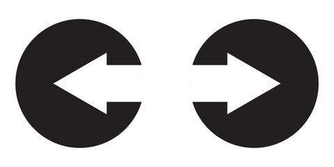 Back and Next icon button. Left and right  button vector illustration.  Next and previous buttons on white background.