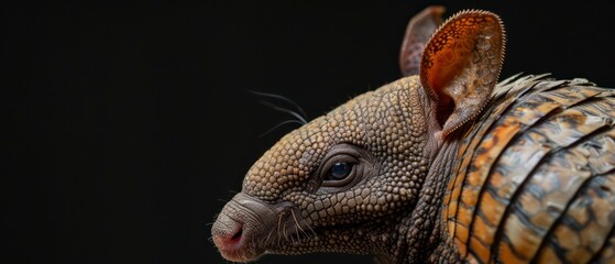 Obraz premium Armadillo mammal known for its armored shell and burrowing habits, found in various habitats from grasslands to forests