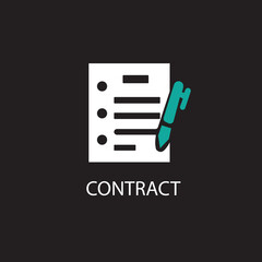 Contract Icon. Page, Document, File, Letter, Message 