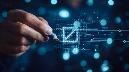 Fototapeta premium Digital Verification Concept: Secure and Interactive