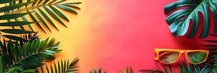 Creative trendy summertime banner mockup. Summer shopping sales and vacation concept