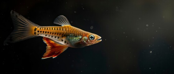 Fototapeta premium guppy small, colorful freshwater fish popular in aquariums, known for vibrant patterns and easy care