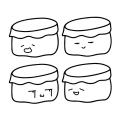 Vector Basket with Various Expressions | Doodle Style | Cute & Minimalist