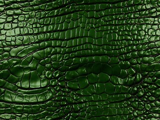 Obraz premium Close-up photo of green crocodile skin texture
