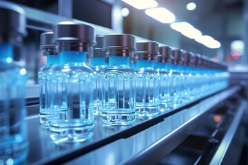 Medical production test tubes in laboratory
