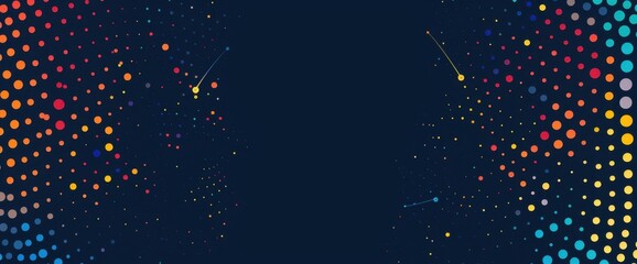 Fototapeta premium graphic design featuring two symmetrical lines of colorful data points, representing the concept and recommendations futuristic style, and digital aesthetics Generative AI
