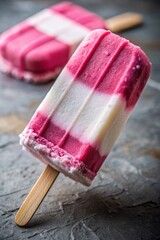 Strawberry ice cream on a stick