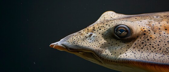 A stingray with a flat, disk-shaped body and curious eye, perfectly adapted to its underwater habitat