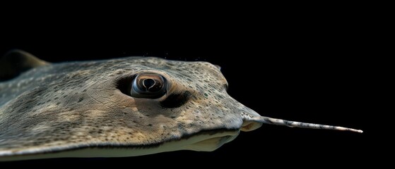 Stingray, showcasing its smooth body and watchful eye, adapted for life in the ocean's depths
