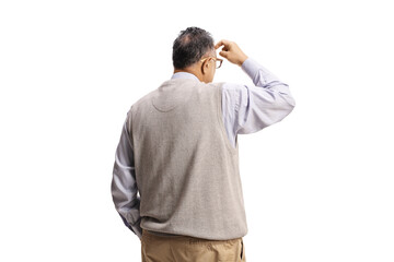 Rear view shot of a mature man standing and thinking