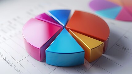 Obraz premium Futuristic Pie Chart Illustrating Income, Expenses, and Savings - A Visual Representation of Interconnected Financial Planning