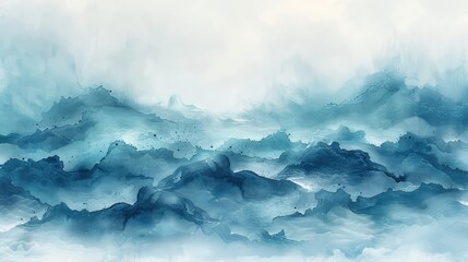 Abstract Watercolor Background in Teal, Blue, and Green - Fluid Texture Ideal for Backgrounds and Banners