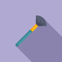 Makeup brush applying foundation cream, icon in flat design with long shadow