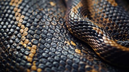 Obraz premium Snake skin background. Panoramic web banner with copy space