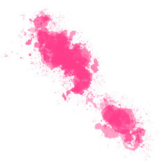 Pink paint splash with watercolor paint