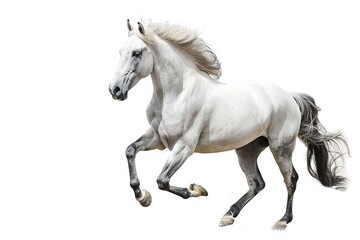 Majestic Andalusian Horse Isolated on White Background