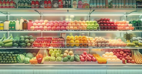 A Colorful Display of Fresh Produce in a Refrigerator
