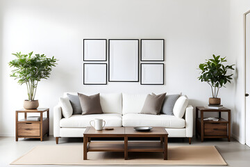 Scandinavian interior design of modern living room, home.