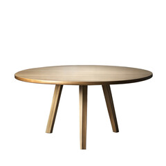 Round Wooden Dining Table on Transparent Background