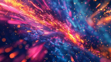 Fototapeta premium Abstract Colorful Light Streaks and Bokeh