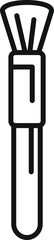 Simple line drawing of a makeup brush, emphasizing essential tools for applying cosmetics