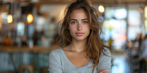 Confident Young Businesswoman in Contemporary Office