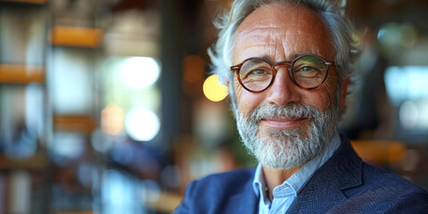 Distinguished Senior Businessman in a Modern Office