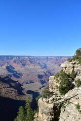 View of the majestic landscape of the Grand Canyon as seen from the South Rim