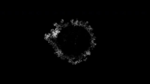 Fast spiraling circular flame and smoke blast shockwave - 60fps 4K Pro Res with mask pass