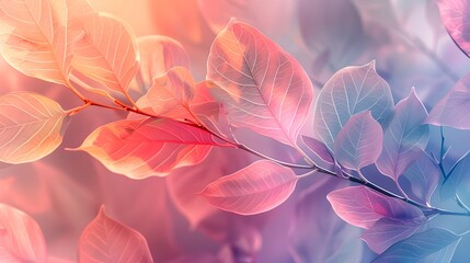 Beautiful Foliage in Pastel Colours. Contemporary Design Background