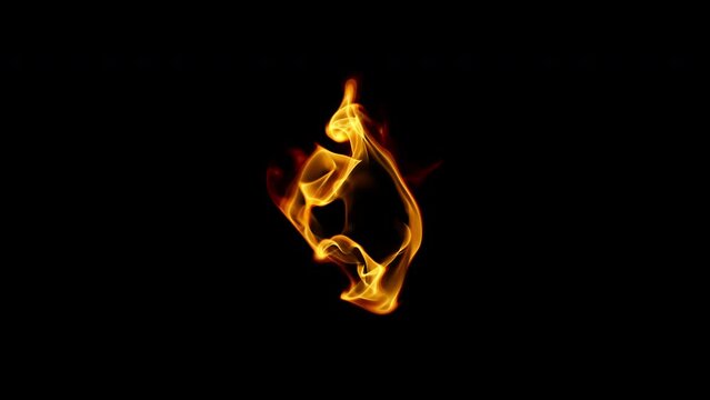Small fire - extreme closeup - fire and flames slow motion macro shot - 4K Pro Res with mask pass