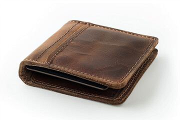 leather wallet isolated on white