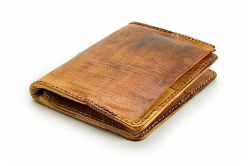Obraz premium Leather Wallet with Cash and Credit Cards Isolated on White Background