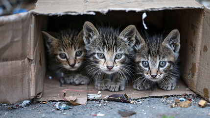 Stranded Kittens: Heartrending Image on World Stray Animals Day