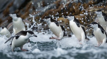 Chinstrap penguin commutes from breeding grounds to sea