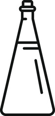 Black outline icon of a classic bottle of vinegar with cork stopper standing on the table
