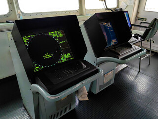 Old type radars on a ship