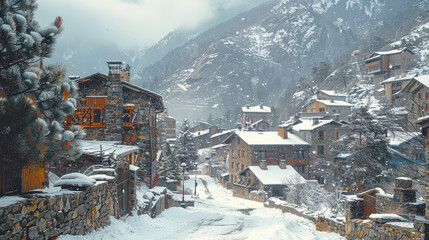 Andorra la Vella created with Generative AI technology