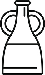 Simple black and white icon of an amphora vase, a traditional greek or roman vessel used for storing and transporting wine, olive oil, and other liquids