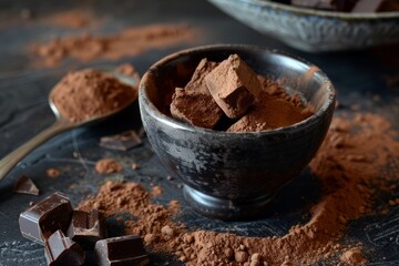 Dark chocolate with cocoa 