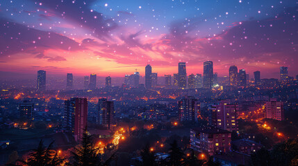 Obraz premium Ankara, Turkey city skyline created with Generative AI technology