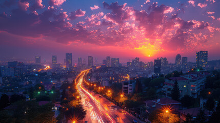 Fototapeta premium Ankara, Turkey city skyline created with Generative AI technology