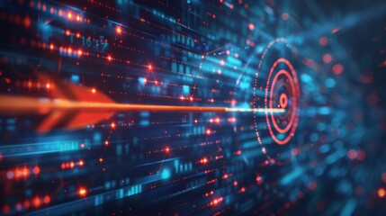 Abstract Digital Target with Red and Blue Lights