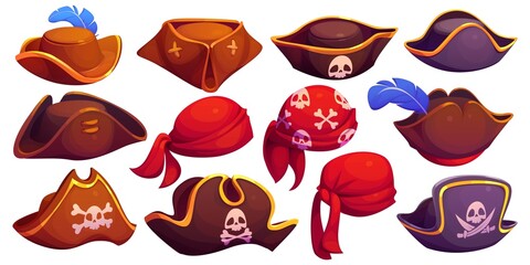 Explore Pirate Hats with Skull and Feather decorations for a touch of adventure and fun