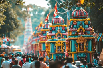Obraz premium Festive Vibes, experience the joy of Ratha Yatra, a vibrant celebration steeped in tradition and spiritual significance, spreading happiness and unity.