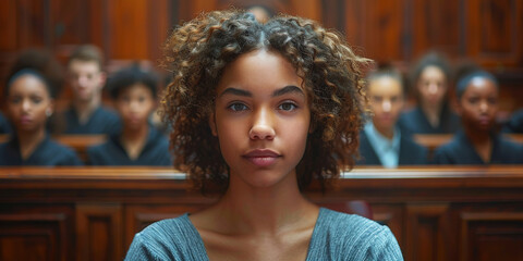 Fototapeta premium Black Female Lawyer Advocating for Justice